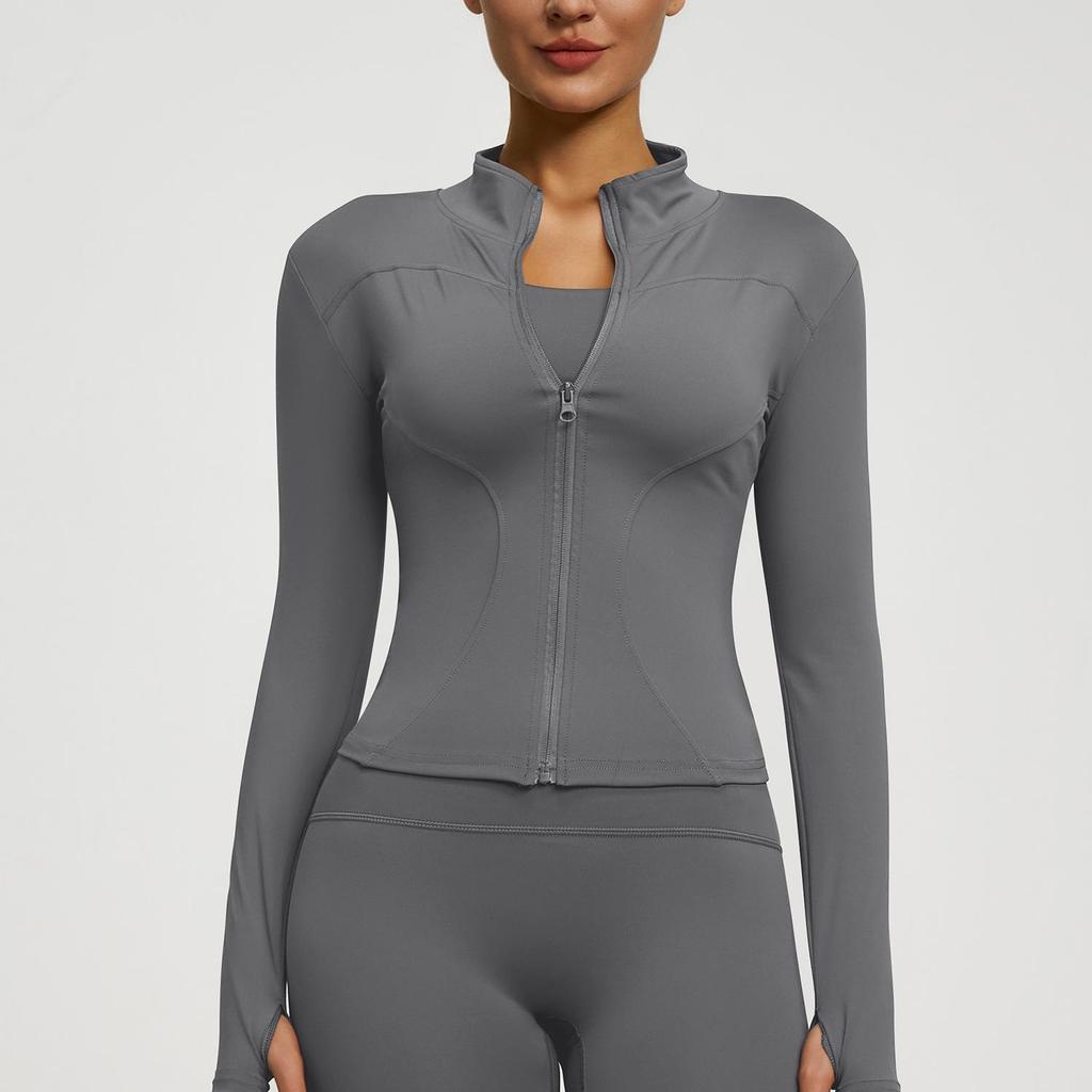 Женская куртка для йоги на открытом воздухе — телесного цвета, дышащая, облегающая, для занятий пересеченной местностью