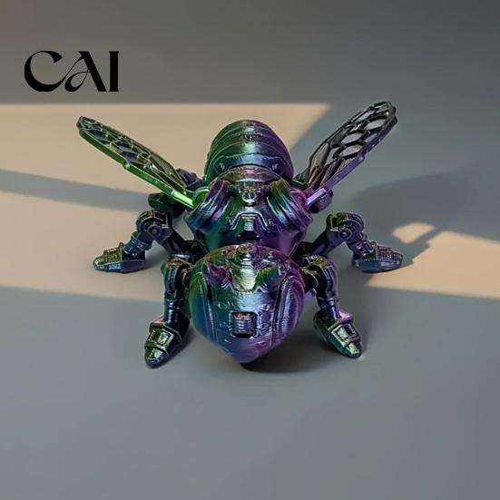 Creative Office Desktop Ornament 3D Printed Mechanical Bee Figurine, Articulated Insect Ornament, Movable Joints Cool Display, Decor for