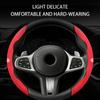 Leather Car Steering-wheel Cover Anti-slip Steer Wheel Cushion For Volkswagen VW Scirocco Passat Polo B5 B6 B7 CC Tiguan Sharan QS0