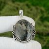925 Sterling Silver Oval Natural Picasso Jasper Engagement Bezel Wife Pendant