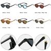  New Retro Polygon Cat Eye Sunglasses Women Fashion Leopard Shades UV400 Men Rivets Sun Glasses