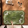 Bathroom Floor Mat, Household Non-Slip Mat, Water-Absorbent Vintage-Style Washroom Entrance Mat, Toilet Foot Mat