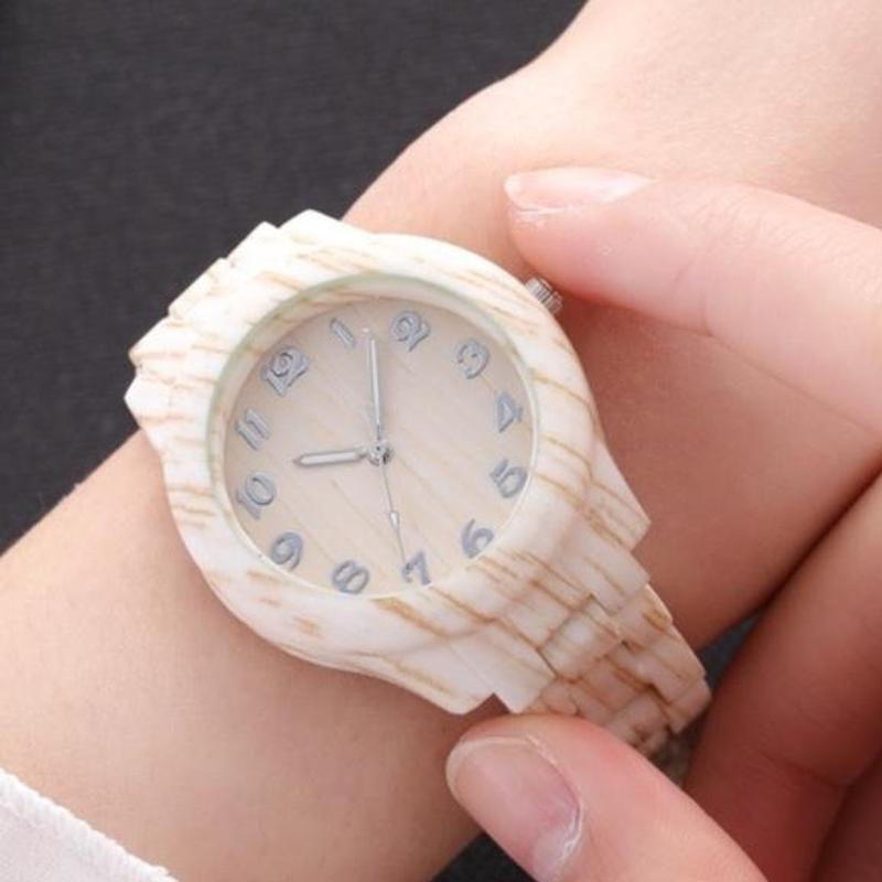 Часы с бамбуковым узором Модные творческие деревянные кварцевые сандалового дерева