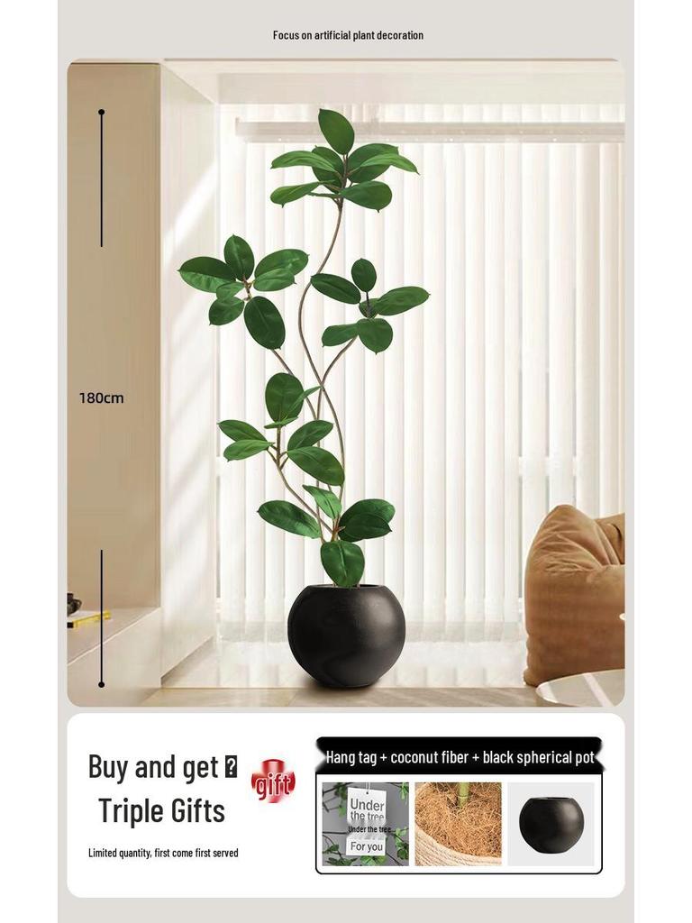 Luxurious Large Faux Green Plant Decoration for Indoor Use