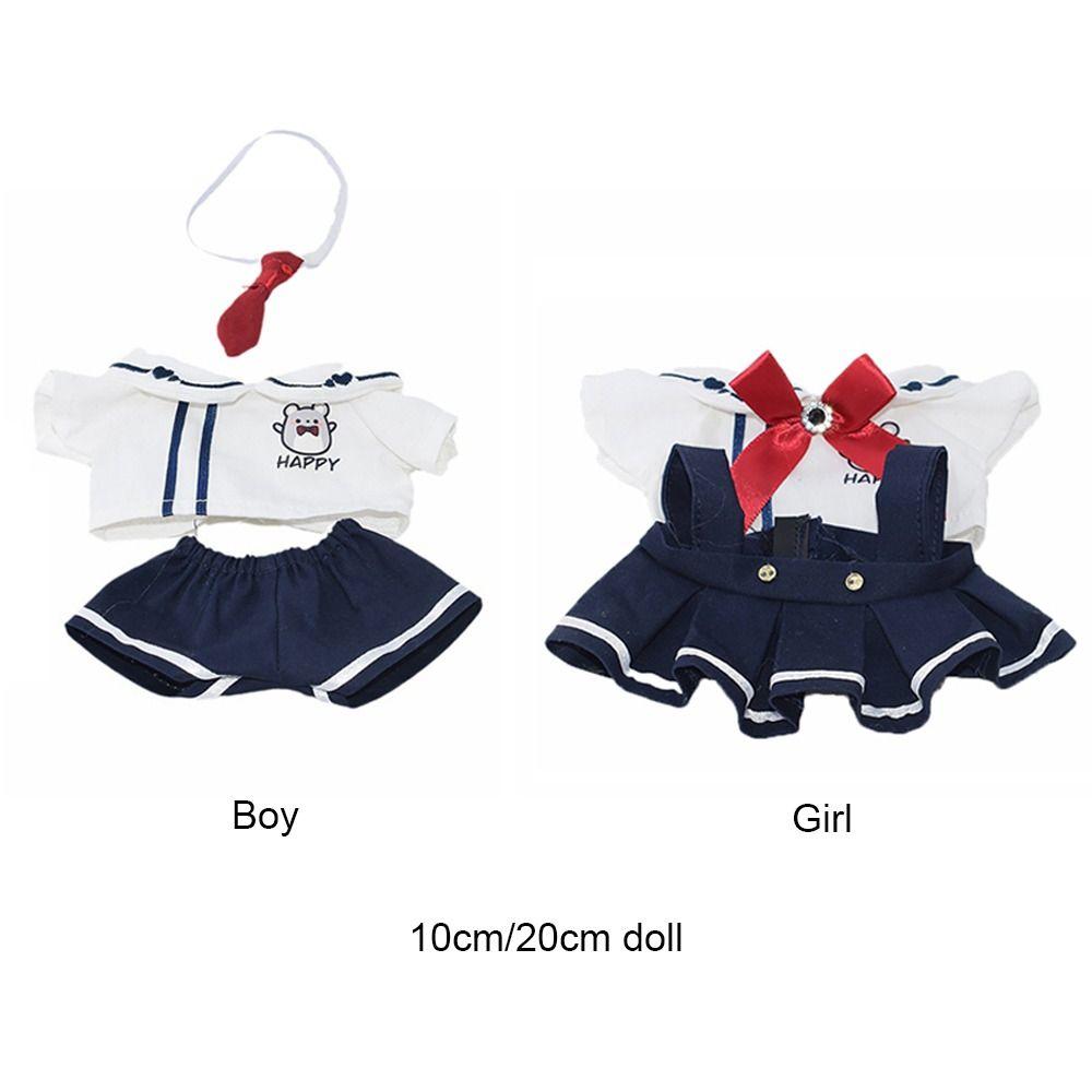 Одежда для куклы 10/20 см, белая и темно-синяя блузка, костюм с юбкой, подарочный комплект, рубашка, брюки, хлопковая мягкая кукла