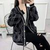 Новый женский клетчатый свободный свитер из искусственной норки, в стиле ленивого ветра, феи-сестры, студенческий, женская куртка, вязаный кардиган