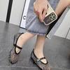 Mesh Breathable Rhinestone Fashion Versatile Women's New Foreign Style Niche Belt Flat Soft Soled Mary Jane Shoes Womens Shoes