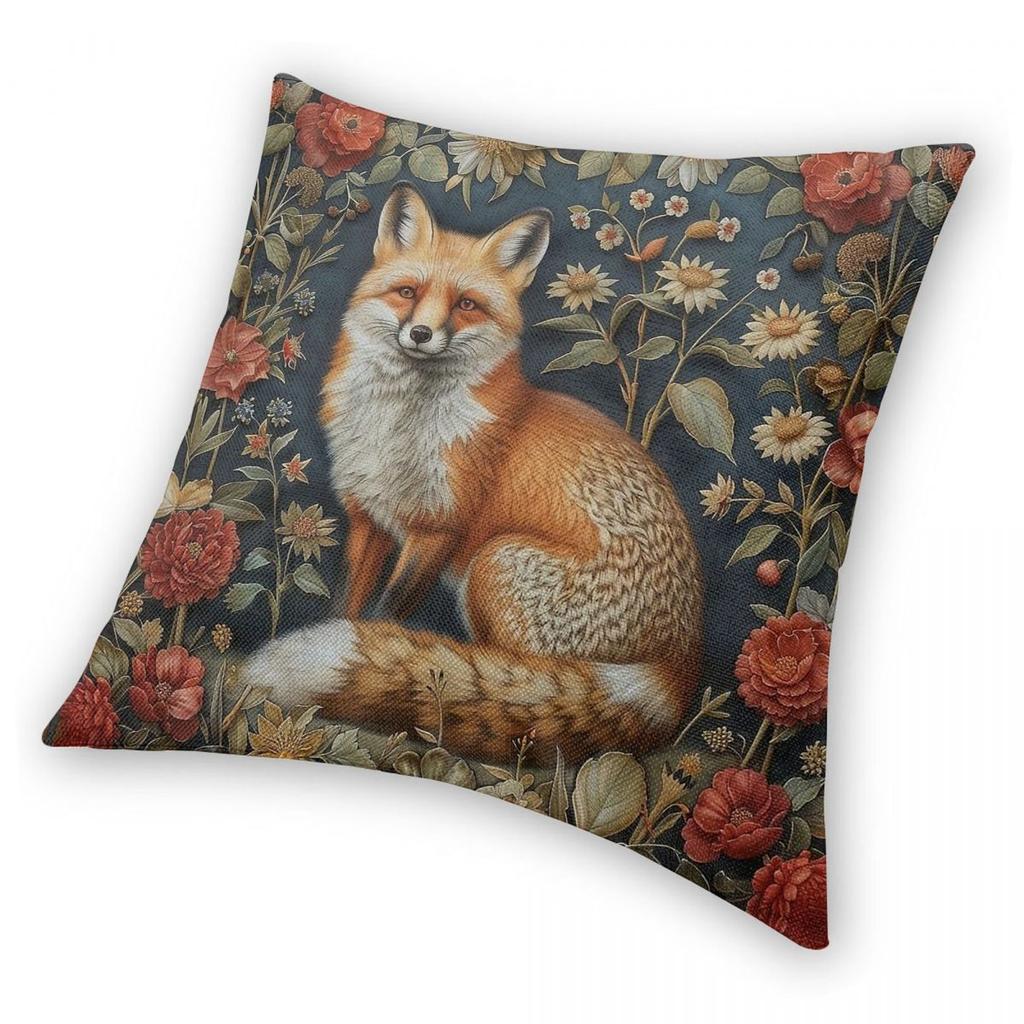 Наволочка для подушки William Morris Fox Square Полиэстер Лен Бархат Креативная Молния Декор Наволочка для декоративной подушки Чехол для домашней подушки