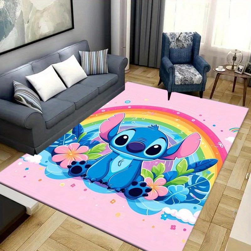 1pc Stitch Pattern Area Rug Soft Flannel Floor Mat for Living Room,Office,Bedroom and Carpet