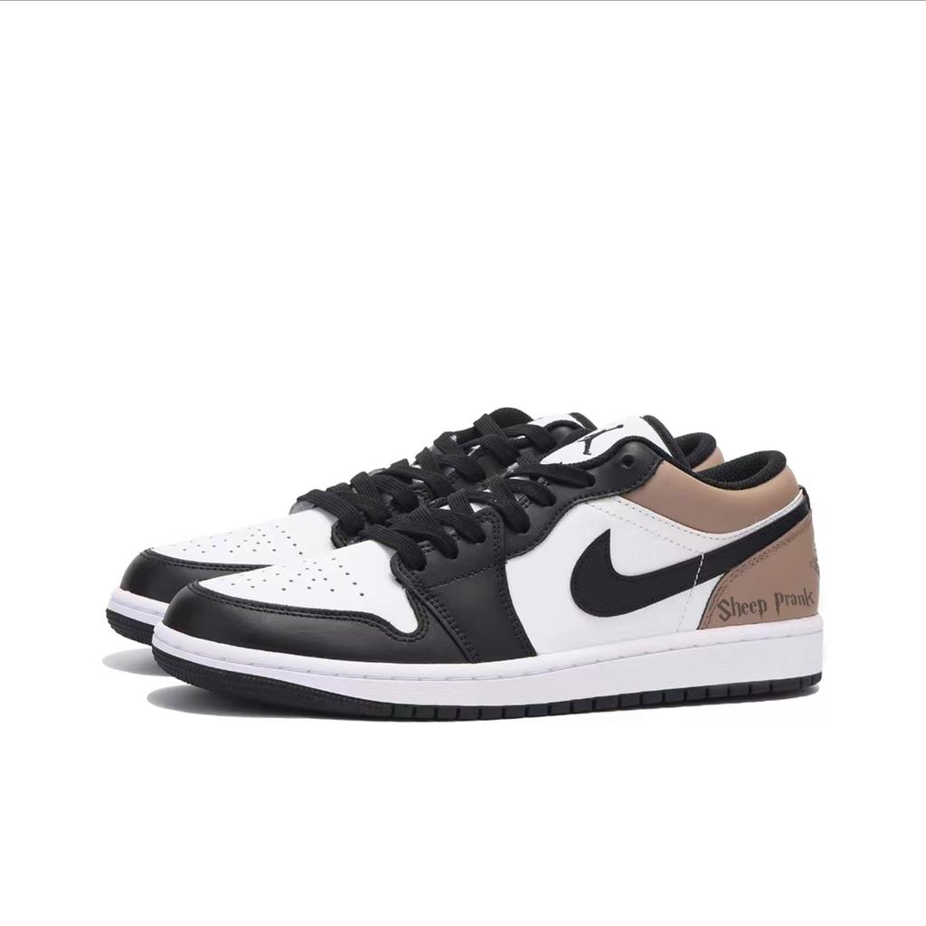 Jordan Air Jordan 1 Vintage Basketball Shoes Men's Low Top Brown/White/Black 553558-132(Team384-B)