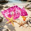Custom Name Personalized Care Bears Print Beach Towel, for Trip Camping Beach Party Home Decor, Birthday Gift for Family & Friends