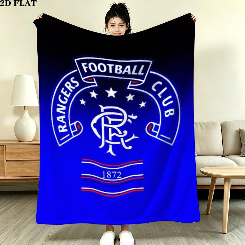 Rangers Fc Print Flannel Blanket, High quality Comfortable for All Seasons, Home Decor, Warmth and Comfort, Perfect for Christmas Gifts