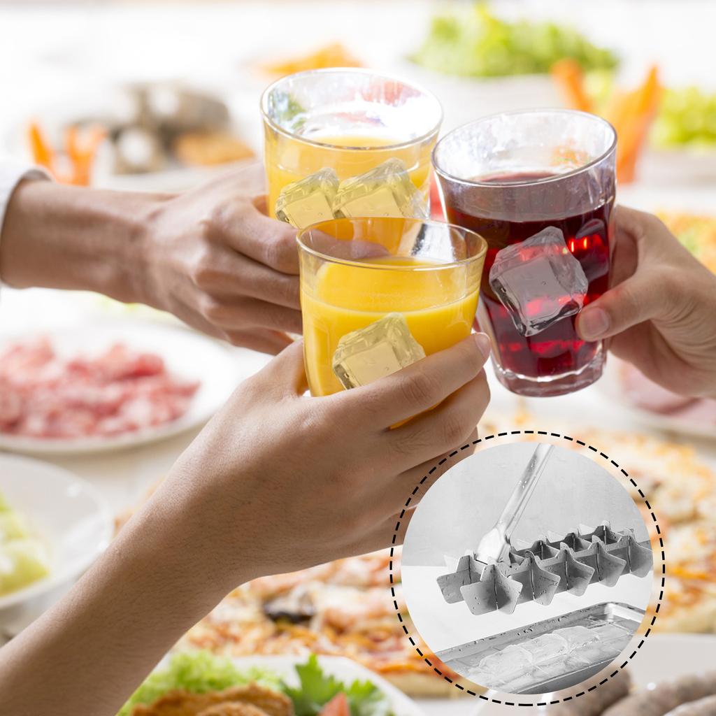 Лоток для льда из нержавеющей стали, лоток для льда с 18 слотами и удобной ручкой для приготовления различных кубиков льда и продуктов, съемные слоты для легкого льда