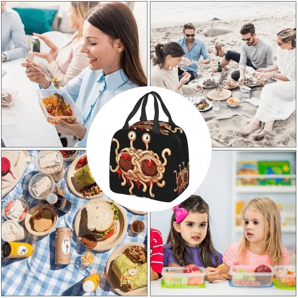 Classic Lunch Bag Box Flying Spaghetti Monsterism Children Aluminum Foil Portable Lunchbox