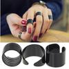 Trendy Finger Open Band Above Stack Ring Set Knuckle Ring Black Midi