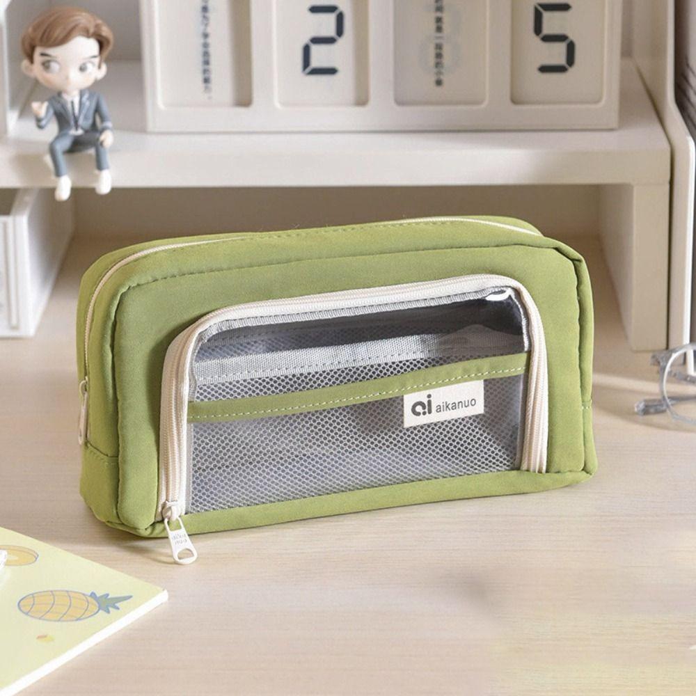 Large Capacity Transparent Pencil Case with Zipper Pencil Bag Cute Packaging Bag Student