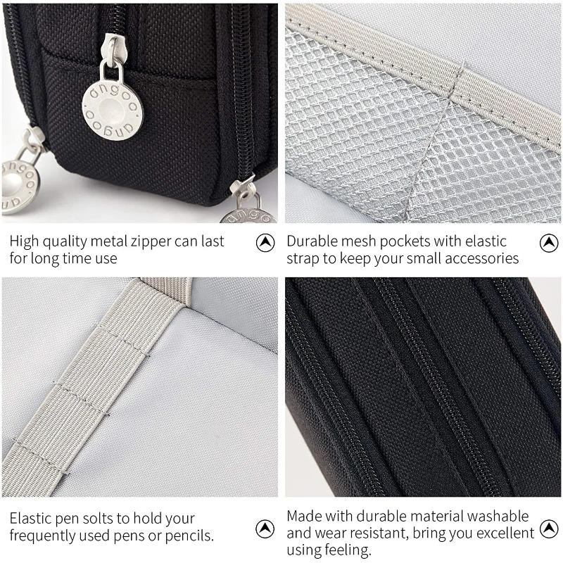 Kawaii большой вместительный пенал с 3 отделениями, сумка для ручек, двустороннее открытие, студенческий органайзер для канцелярских принадлежностей, школьные принадлежности