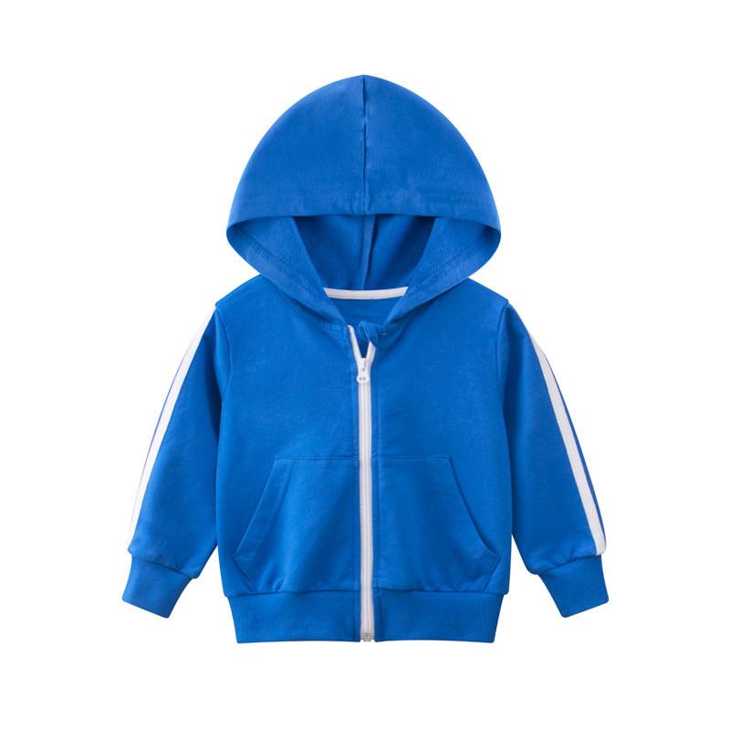 Childrens Spring Autumn Hooded Jacket With Cotton Fabric And Striped Design For Boys And Girls