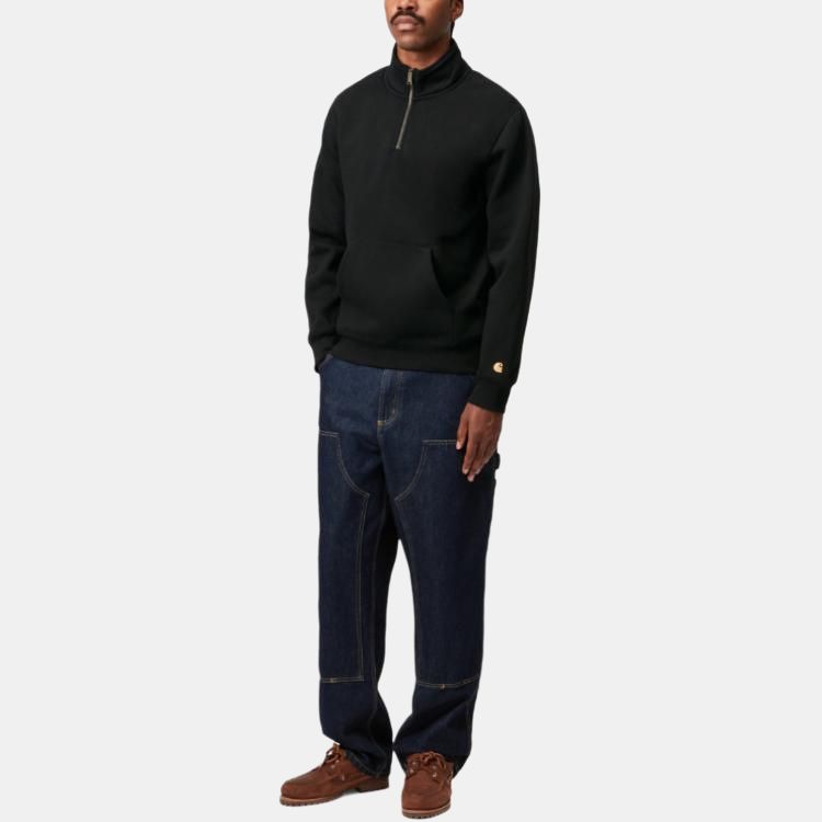 Carhartt WIP Мужская толстовка SS24 Chase с молнией на шее и нагрудным карманом на молнии, Черный I033665-00F-XX