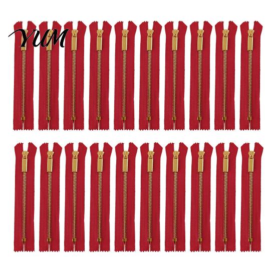 Handbags Zipper Kit 20Pcs Metal Teeth Non Separating Zipper, Heavy Duty Closed-End Wear Resistant Replacement, Short Tape for Sewing Purses