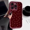 Чехол «Множество маленьких белых сердечек» для iPhone 17 Air 16e 16 Pro Max 15 14 13 12 11 7 8 Plus X XR XS Max Красная силиконовая крышка Funda
