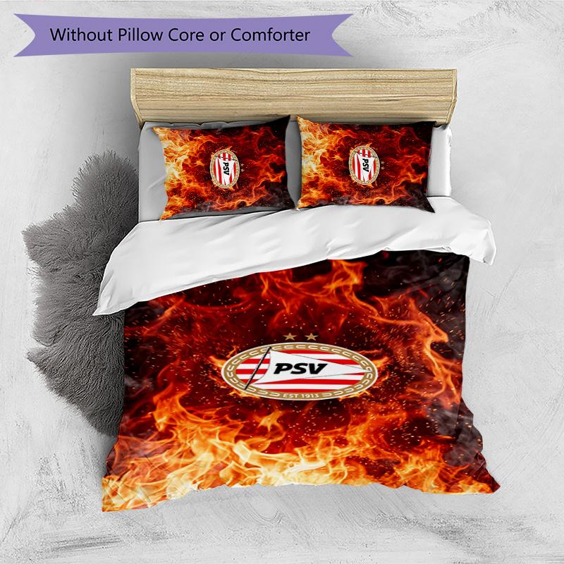 PSV Eindhoven FC Printed 3PCS Bedding Set Breathable Duvet Cover with Pillowcases Decorative Bed Linen for Bedroom Home