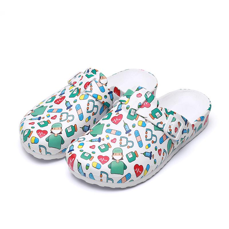 Men's & Women's Cartoon EVA Closed-Toe Soft Sole Protective Slippers for Operating Room & Laboratory