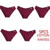 FINETOO 5Pcs/Set Women Cotton Panties Female Underwear Solid Color Underpants Sexy Lingerie Knickers for Woman Briefs Intimates