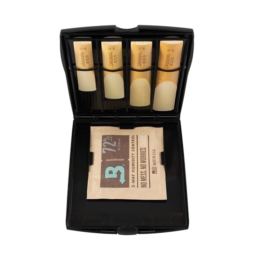 D'Addario WoodWinds Multi-Reed Storage Case RVCASE04 for Saxophone and Clarinet, Holds 8 Reeds