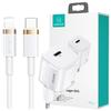 USAMS Land. Network. 1Xusb-C T36 Mini 20W+ Cable Usb-C-Lightning White/White Pd3.0 Fast Charging Xfkxlogtl02 (Us-Cc124+Us-Sj484)