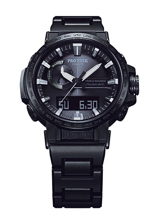 Casio Мужские цифровые кварцевые часы с будильником, водонепроницаемые до 100 м, из нержавеющей стали PRW-60FC-1A