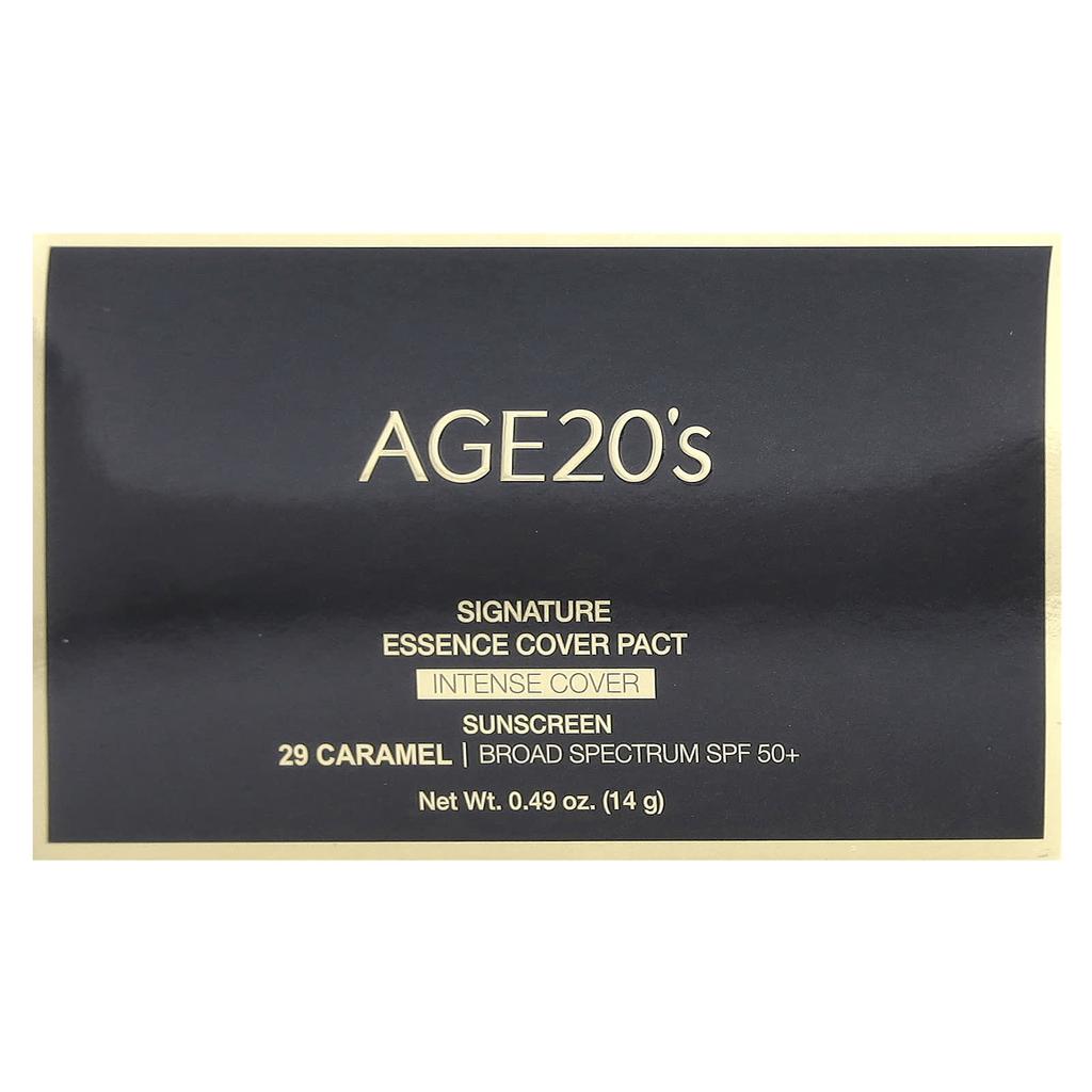 Age20'S, Signature Essence Pact, Intense Cover, Spf 50+, 29 Caramel, 14G(0.49Oz)