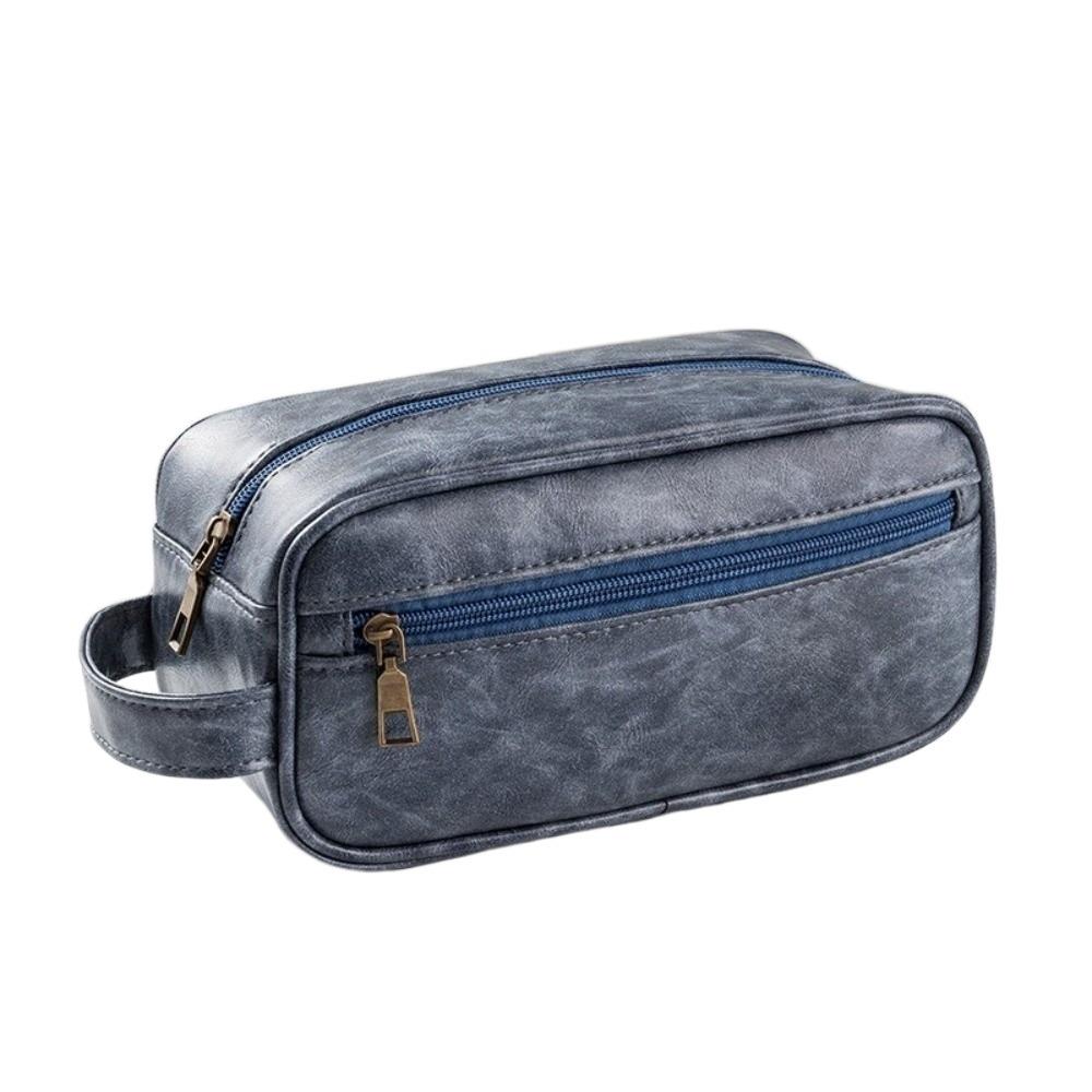 Large Capacity PU Wash Bag Waterproof Toiletry Storage Bag Casual Men Cosmetic Bag Travel