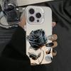 Премиальный черно-золотой чехол с рисунком розы для iPhone 17 16 15 14 13 12 11 Серии Pro Max Plus Двухслойная защита