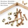 10 шт. M6x40/60/80/90/100 мм Комплект мебельных болтов и гаек Винт с шестигранной головкой с бочкообразными гайками Для кровати Стула Шкафа