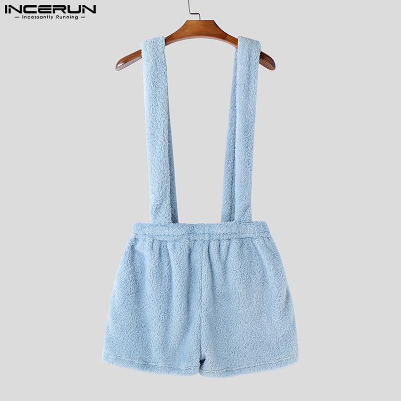 INCERUN Мужские Подтяжки Меховые На Шнурке Короткие Комбинезоны Брюки
