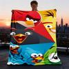 1 шт. Птички из Angry Birds Наружное мягкое одеяло Ультраплюшевое, теплое, универсальное и простое в уходе для кемпинга, и