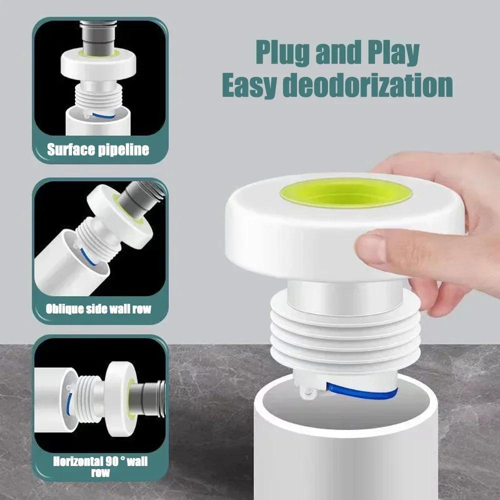 Floor Drain Seal Connector Plug Silicone Bathroom Sewer Seal Ring Kitchen Sink Sewer Pipe Plug Anti-odor Leakage 1PC