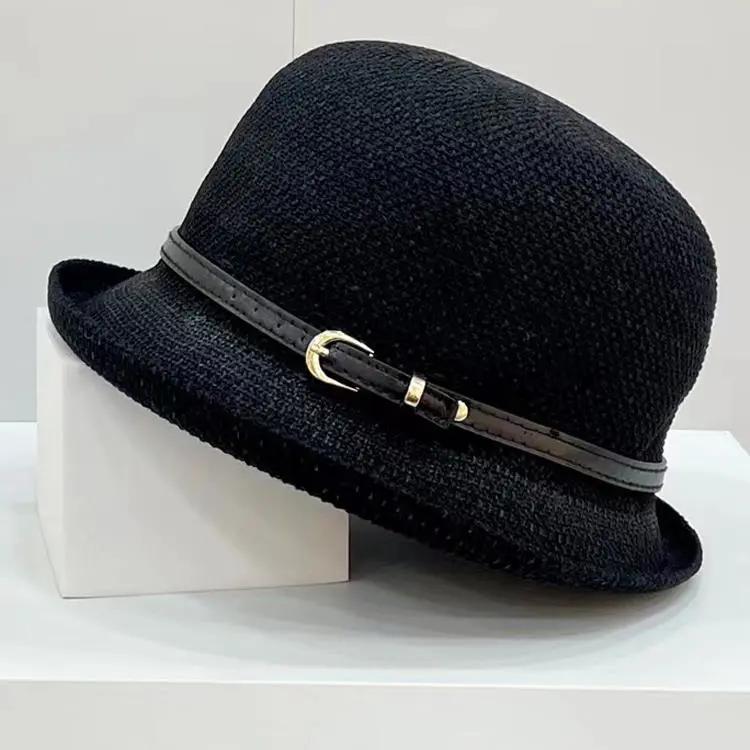 WTEMPO Летние широкополые шляпы для путешествий на открытом воздухе, пляжные шляпы для женщин, однотонные, повседневные, универсальные, дышащие, солнцезащитные шляпы с поясом