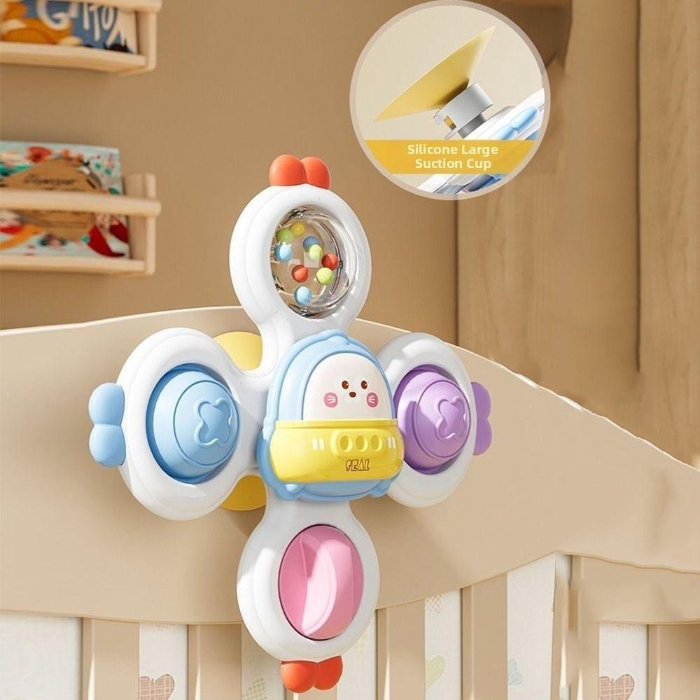 3Pcs/Set Cartoon Animal Pattern Suction Cup Spinner Toys Cartoon Animal Spinner Baby Bath Time