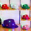 New Fashion Dress Dance Party Flashing Led Fedora Trilby Sequin Panama Cap Jazz Hat