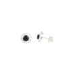 Black Onyx Gemstone 925 Sterling Silver Zircon Stud Earrings0.41" Women Jewelry CZE-8-13