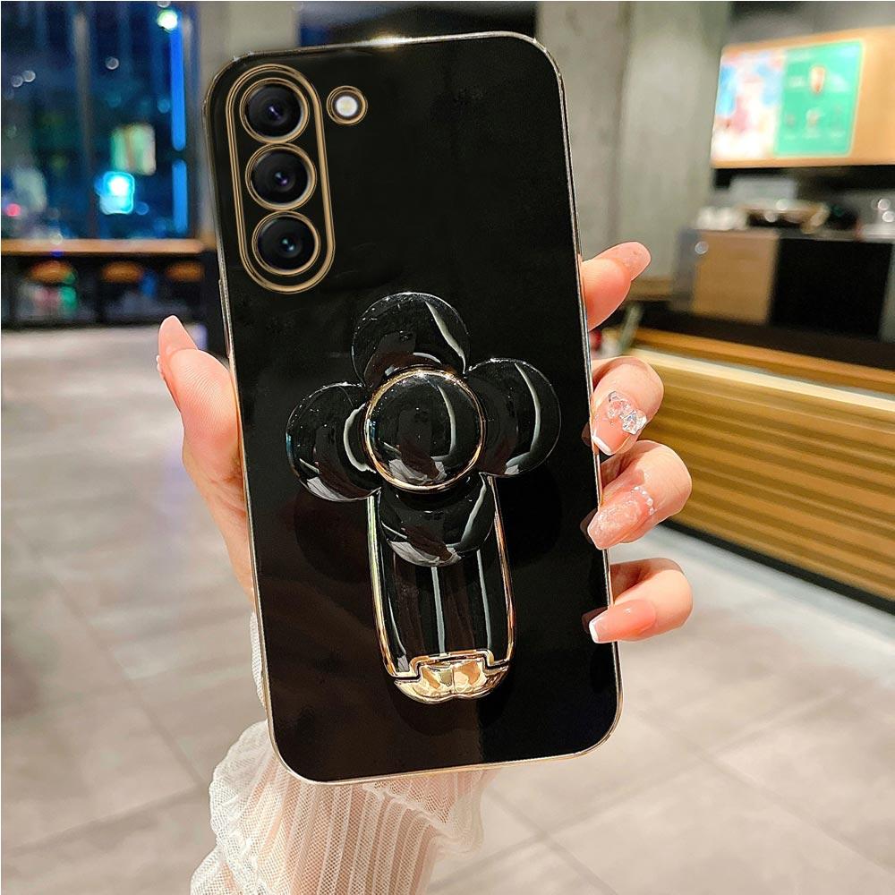 Роскошный чехол-держатель для телефона с покрытием для Samsung Galaxy S23 S20 S22 S21 S10 S9 S8 Note 10 20 8 9 Plus Ultra S20 Fe, силиконовый чехол-подставка