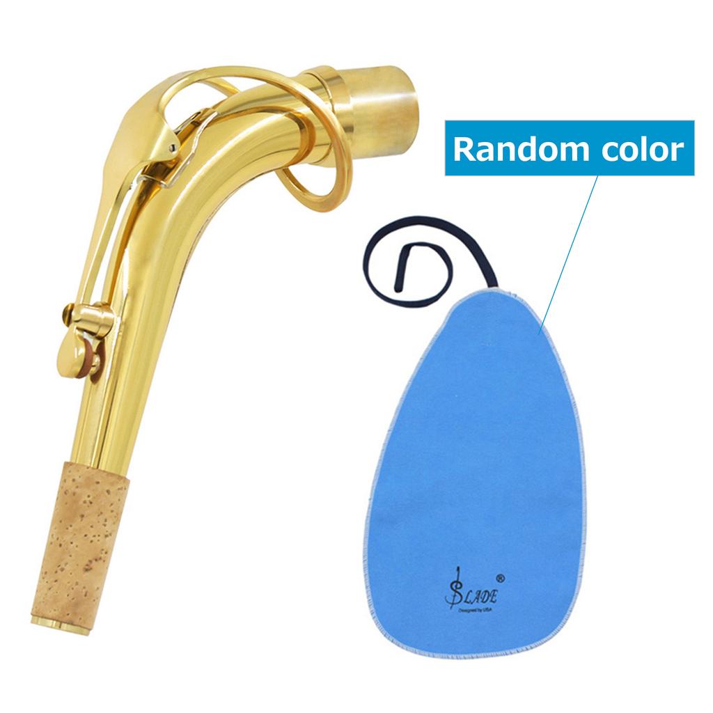 Alto Saxophone Sax Bend Neck Brass Material 24.5mm with Cleaning Cloth Saxophone Accessory