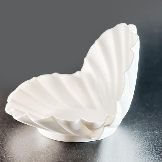 Белая ракушка блюдце для украшений 3D-печатный держатель для украшений Декоративное блюдце для ключей Поднос для украшений