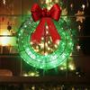 Lighted Christmas Wreath Battery Operated Pre-Lit Wreath with Large Bow And LED Lights for Indoor Outdoor Christmas Holiday Yard Garden Porch Decor