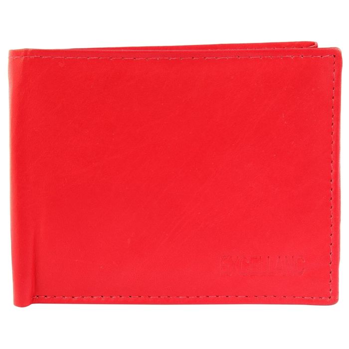 Portefeuille homme - EXCELLANC - Murasi - cuir rouge - format horizontal - 8 emplacements cartes