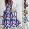 Women's Long Dress Maxi Dress Casual Dress Summer Casual Sleeveless V Neck Boho Waist Retraction Printed Dress