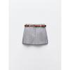 Za2024 Summer New Product Women's Clothes Fashion All-Matching with Belt Casual Stripes Short Pantskirt 1478223 104