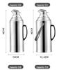 Large Capacity Stainless Steel Insulated Hot Water Bottle with Glass Liner - Old-fashioned Tea Pot for Home, Dorm, or Commercial Use